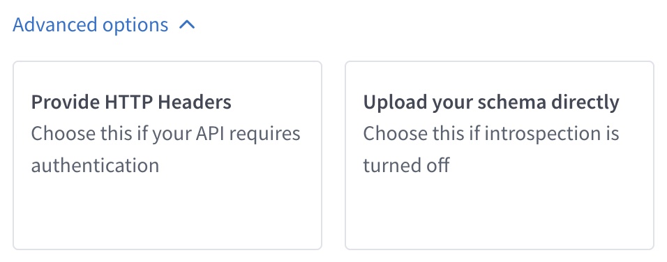 Advanced options for providing API schema